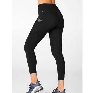 Fabletics High-Waisted Black Moto 7/8 Leggings